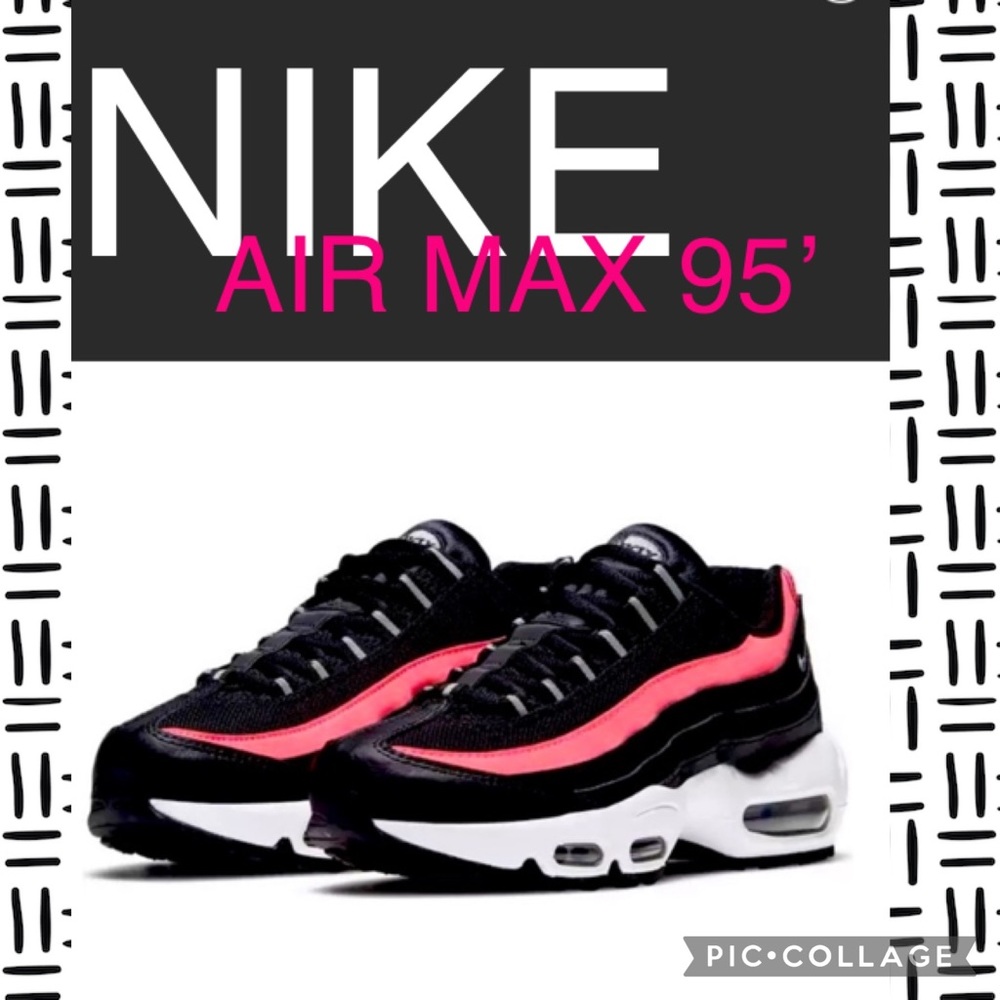 Nike Air Max 95 Recraft "Black/Silver/Sunset Pulse shoes. EUC